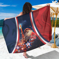 France Christmas Sarong Joyeux Noel Santa Claus Eiffel Tower - Wonder Print Shop