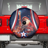 France Christmas Spare Tire Cover Joyeux Noel Santa Claus Eiffel Tower - Wonder Print Shop