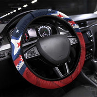 France Christmas Steering Wheel Cover Joyeux Noel Santa Claus Eiffel Tower - Wonder Print Shop