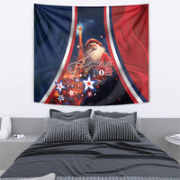 France Christmas Tapestry Joyeux Noel Santa Claus Eiffel Tower - Wonder Print Shop