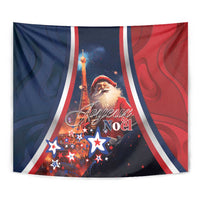 France Christmas Tapestry Joyeux Noel Santa Claus Eiffel Tower - Wonder Print Shop
