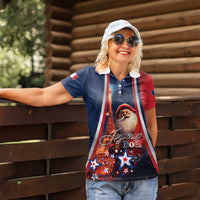 Personalised France Christmas Women Polo Shirt Joyeux Noel Santa Claus Eiffel Tower - Wonder Print Shop