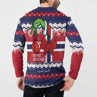 Norway Christmas Button Sweatshirt God Jul! Coquette Bow - Wonder Print Shop