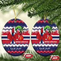 Norway Christmas Ceramic Ornament God Jul! Coquette Bow - Wonder Print Shop