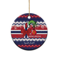 Norway Christmas Ceramic Ornament God Jul! Coquette Bow - Wonder Print Shop