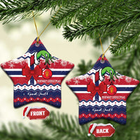 Norway Christmas Ceramic Ornament God Jul! Coquette Bow - Wonder Print Shop