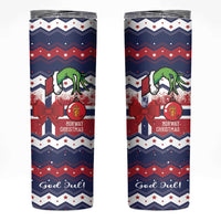 Norway Christmas Skinny Tumbler God Jul! Coquette Bow - Wonder Print Shop