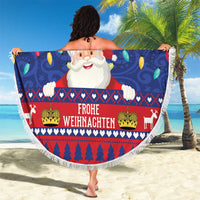 Liechtenstein Christmas Beach Blanket Frohe Weihnachten Der Weihnachtsmann - Wonder Print Shop