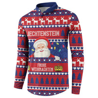 Liechtenstein Christmas Button Sweatshirt Frohe Weihnachten Der Weihnachtsmann - Wonder Print Shop