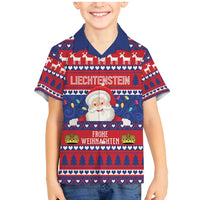 Liechtenstein Christmas Family Matching Mermaid Dress and Hawaiian Shirt Frohe Weihnachten Der Weihnachtsmann - Wonder Print Shop