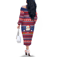 Liechtenstein Christmas Family Matching Off The Shoulder Long Sleeve Dress and Hawaiian Shirt Frohe Weihnachten Der Weihnachtsmann - Wonder Print Shop