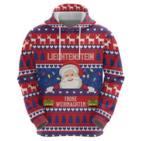 Liechtenstein Christmas Zip Hoodie Frohe Weihnachten Der Weihnachtsmann - Wonder Print Shop