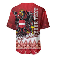 Personalized Austria Christmas Eagle Baseball Jersey Frohe Weihnachten - Wonder Print Shop