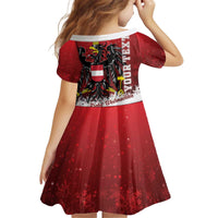Personalized Austria Christmas Eagle Kid Short Sleeve Dress Frohe Weihnachten - Wonder Print Shop