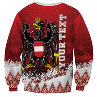 Personalized Austria Christmas Eagle Sweatshirt Frohe Weihnachten - Wonder Print Shop
