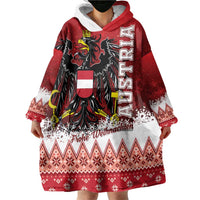 Personalized Austria Christmas Eagle Wearable Blanket Hoodie Frohe Weihnachten - Wonder Print Shop