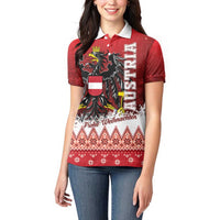 Personalized Austria Christmas Eagle Women Polo Shirt Frohe Weihnachten - Wonder Print Shop