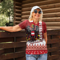 Personalized Austria Christmas Eagle Women Polo Shirt Frohe Weihnachten - Wonder Print Shop