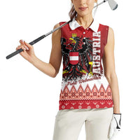 Personalized Austria Christmas Eagle Women Sleeveless Polo Shirt Frohe Weihnachten - Wonder Print Shop