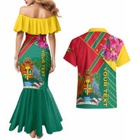 Grenada Couples Matching Mermaid Dress and Hawaiian Shirt Gwenad Bougainvillea Special Version - Wonder Print Shop