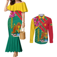 grenada-couples-matching-mermaid-dress-and-long-sleeve-button-shirt-gwenad-bougainvillea-special-version