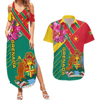 Grenada Couples Matching Summer Maxi Dress and Hawaiian Shirt Gwenad Bougainvillea Special Version - Wonder Print Shop
