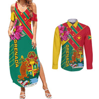 Grenada Couples Matching Summer Maxi Dress and Long Sleeve Button Shirt Gwenad Bougainvillea Special Version - Wonder Print Shop