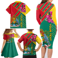 Grenada Family Matching Long Sleeve Bodycon Dress and Hawaiian Shirt Gwenad Bougainvillea Special Version - Wonder Print Shop