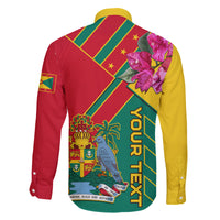 Grenada Family Matching Off Shoulder Long Sleeve Dress and Hawaiian Shirt Gwenad Bougainvillea Special Version - Wonder Print Shop