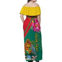 Grenada Family Matching Off Shoulder Maxi Dress and Hawaiian Shirt Gwenad Bougainvillea Special Version - Wonder Print Shop