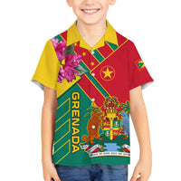 Grenada Family Matching Summer Maxi Dress and Hawaiian Shirt Gwenad Bougainvillea Special Version - Wonder Print Shop