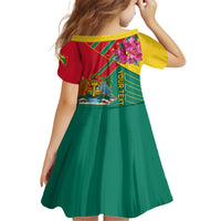 Grenada Kid Short Sleeve Dress Gwenad Bougainvillea Special Version - Wonder Print Shop