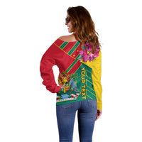 Grenada Off Shoulder Sweater Gwenad Bougainvillea Special Version - Wonder Print Shop