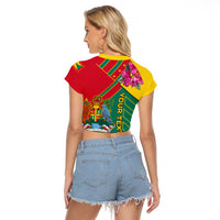 Grenada Raglan Cropped T Shirt Gwenad Bougainvillea Special Version - Wonder Print Shop