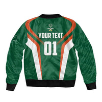 Custom Saudi Arabia Cricket Bomber Jacket TeamSaudi Go Champions - Wonder Print Shop