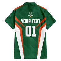 Custom Saudi Arabia Cricket Family Matching Short Sleeve Bodycon Dress and Hawaiian Shirt TeamSaudi Go Champions - Wonder Print Shop