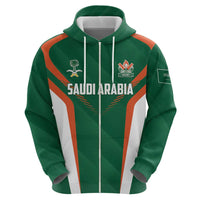 Custom Saudi Arabia Cricket Zip Hoodie TeamSaudi Go Champions - Wonder Print Shop