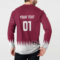 Custom Qatar Cricket Button Sweatshirt Come On Boys - Wonder Print Shop
