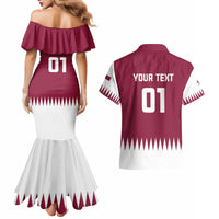 Custom Qatar Cricket Couples Matching Mermaid Dress and Hawaiian Shirt Come On Boys - Wonder Print Shop