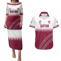 Custom Qatar Cricket Couples Matching Puletasi and Hawaiian Shirt Come On Boys - Wonder Print Shop