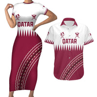 Custom Qatar Cricket Couples Matching Short Sleeve Bodycon Dress and Hawaiian Shirt Come On Boys - Wonder Print Shop