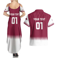 Custom Qatar Cricket Couples Matching Summer Maxi Dress and Hawaiian Shirt Come On Boys - Wonder Print Shop