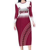 Custom Qatar Cricket Family Matching Long Sleeve Bodycon Dress and Hawaiian Shirt Come On Boys - Wonder Print Shop