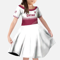 Custom Qatar Cricket Family Matching Off The Shoulder Long Sleeve Dress and Hawaiian Shirt Come On Boys - Wonder Print Shop