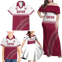 Custom Qatar Cricket Family Matching Off Shoulder Maxi Dress and Hawaiian Shirt Come On Boys - Wonder Print Shop
