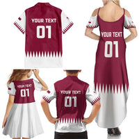 Custom Qatar Cricket Family Matching Summer Maxi Dress and Hawaiian Shirt Come On Boys - Wonder Print Shop