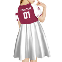 Custom Qatar Cricket Kid Short Sleeve Dress Come On Boys - Wonder Print Shop
