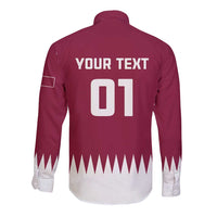Custom Qatar Cricket Long Sleeve Button Shirt Come On Boys - Wonder Print Shop