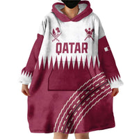 Custom Qatar Cricket Wearable Blanket Hoodie Come On Boys - Wonder Print Shop