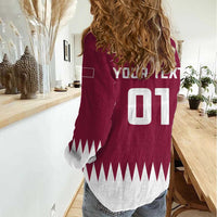 Custom Qatar Cricket Women Casual Shirt Come On Boys - Wonder Print Shop
